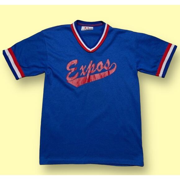 Vintage Expos Baseball Size Youth Large Womens XS #11 Christopher Jersey V Neck - Picture 1 of 8